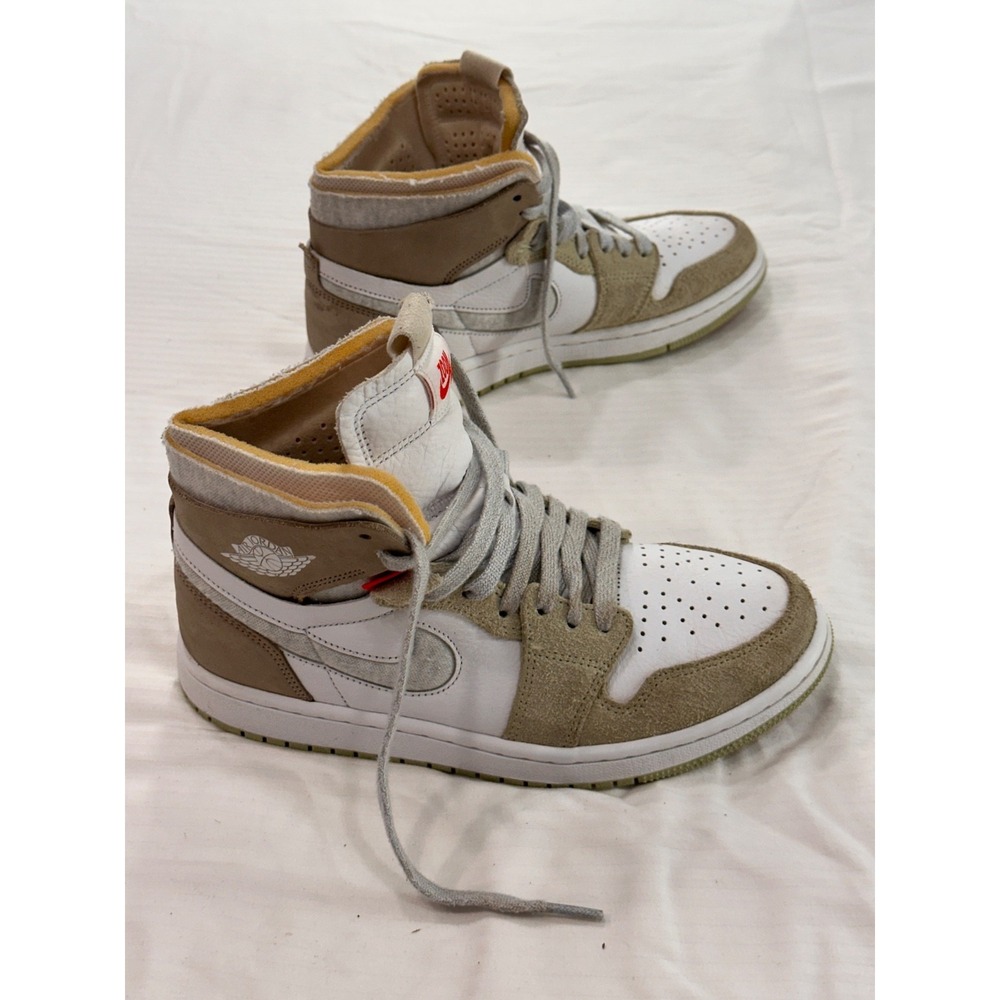 Womens Air Jordan 1 High Zoom CMFT Olive Aura Size 7 White Khaki CT0979-102